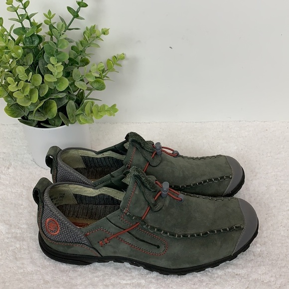 Timberland genuine leather women’s slip on shoes moss green/gray size 7.5W - Picture 1 of 12